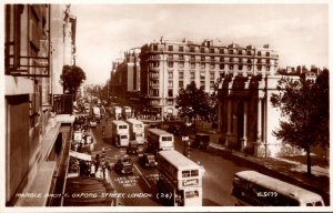 England London Double Deck Buses On Oxford Street Real Photo