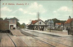 Westerly RI RR Train Station Depot c1910 Postcard