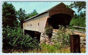 HEMLOCK COVERED BRIDGE between Bridgton & Fryeburg, Maine ME c1950s-60s Postcard