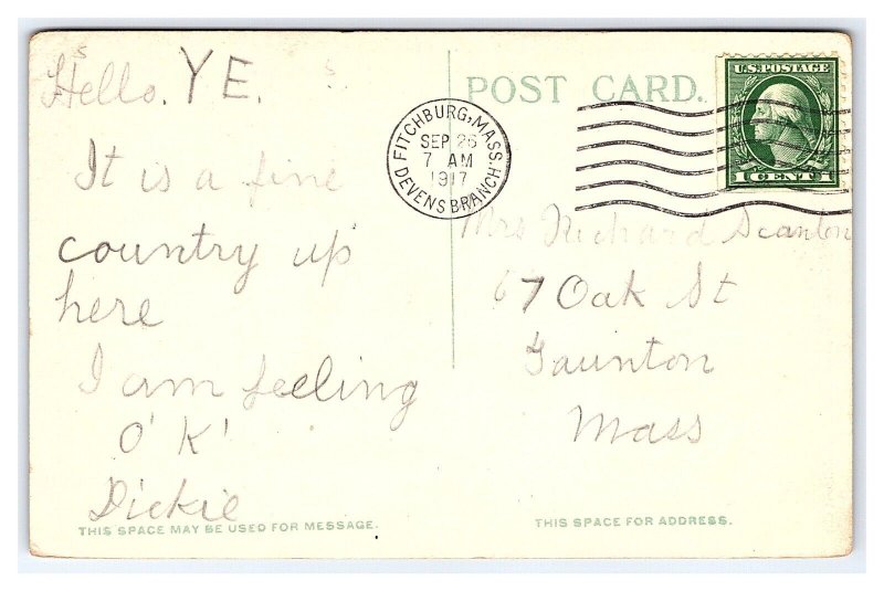Postcard Entrance To Camp Devens Ayer Mass. Massachusetts U. S. Army c1917