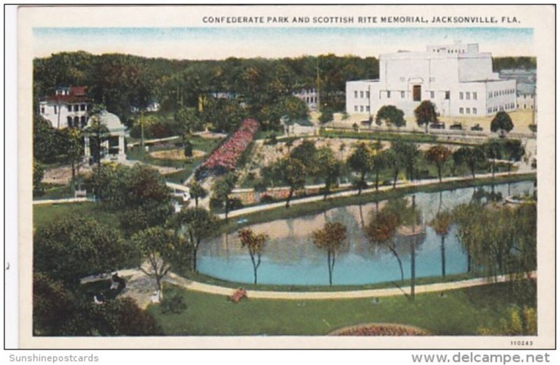 Florida Jacksonville Confederate Park and Scottish Rite Memorial Curteich