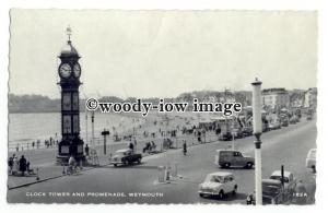 tq2626 - Dorset - The Promenade & Clock Tower c1960s, at Weymouth - Postcard