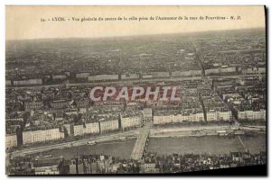 Old Postcard Lyon Vue Generale to City Center Taking L & # 39Ascenseur Tower ...