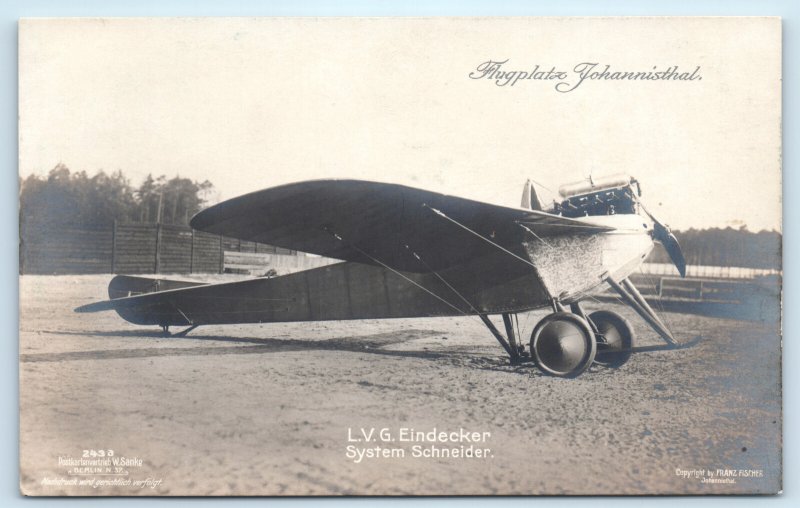 RPPC WWI German Eindecker Fighter Airplane Real Photo Postcard