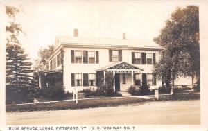 PITTSFORD VERMONT BLUE SPRUCE LODGE REAL PHOTO POSTCARD c1930s C A PUTNUM OWNER