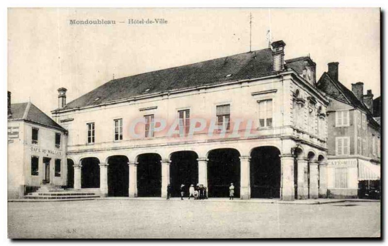 Old Postcard Mondoubleau City Hotel Cafe des Halles