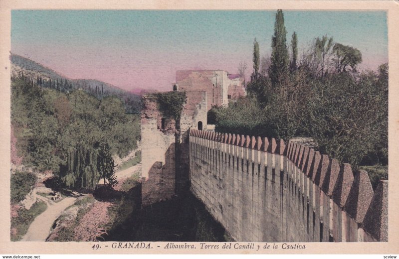 GRANADA, Andalucia, Spain, 1900-1910s; Alhambra, Torres Del Candil Y De La Ca...