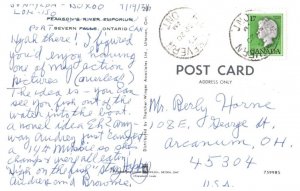 Pearsons River Emporium Severn Falls Ontario Fishing Postcard Posted 1979