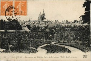 CPA VALOGNES - Panorama sur l'Église (138076)