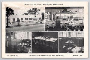 Georgia Goo-Goo Restaurant And Drive-Ins GA Interior Macon Columbia Postcard Q18