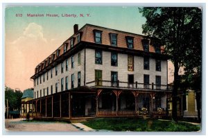 c1910 View of Mansion House Liberty New York NY Antique Unposted Postcard