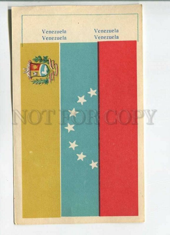 179708 VENEZUELA flag old paper flag card 1957 year