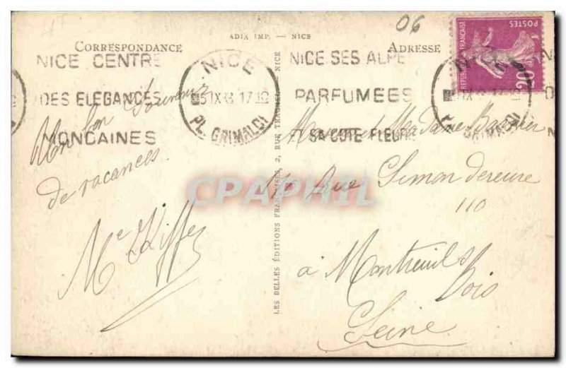 Old Postcard Nice Cascade du Chateau