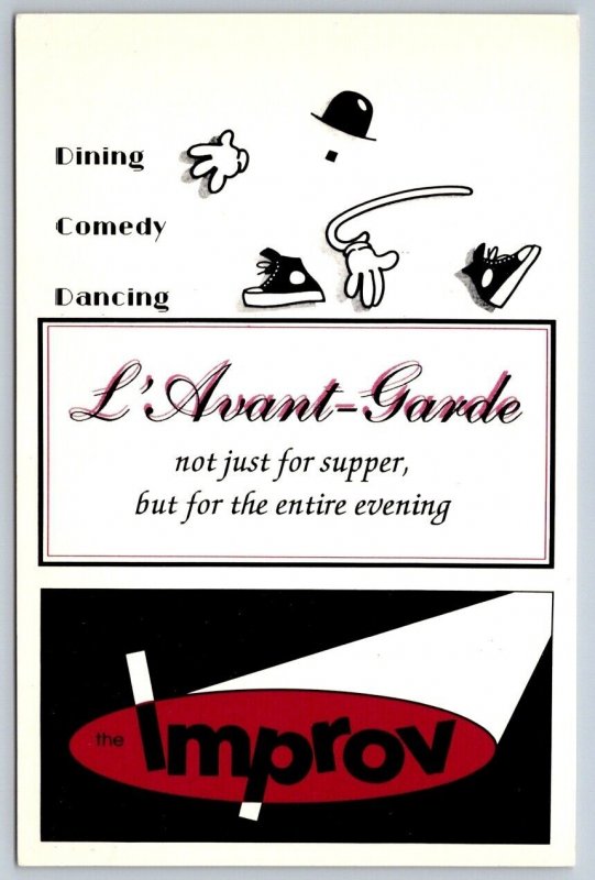 L'Avant Garde And The Improv, Ottawa, Ontario, Chrome Advertising Postcard