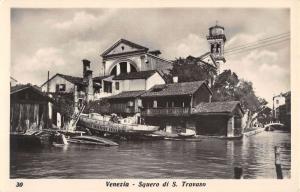 Venezia Italy Ships Docked Waterfront Antique Postcard K31677