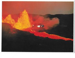 Kilawea Volcano Lava Flow Big Island Hawaii Tourist Helicoper  4 by 6