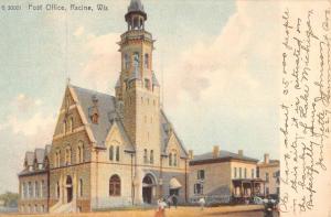 Racine Wisconsin Post Office Street View Antique Postcard K56322