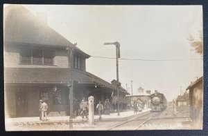 Mint Usa Real Picture Postcard Reed City Michigan Railway Depot