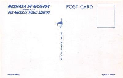 MARIACHIS Pan American World Airways Mexicana De Aviacion 1950s Vintage Postcard