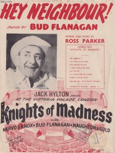 Hey Neighbour Bud Flanagan 1950s Sheet Music