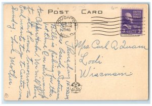 1946 S.S. Steamer Ship Keewatin Locks Sault Ste. Marie Ontario Canada Postcard