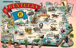 Nickname ‚Äì bluegrass state Greetings from Kentucky Postcard