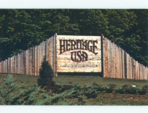 Pre-1980 ENTRANCE SIGN Heritage Usa - Fort Mill Near Rock Hill SC E5616