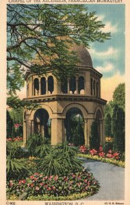 Vintage Postcard 1930's Chapel of Ascension Franciscan Monastery Washington D.C.