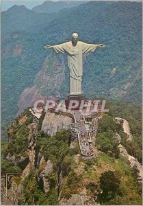 Modern Postcard Brazil Rio de Janeiro Aerial view Christ Redeemer Tijucas Nat...