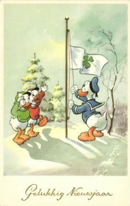 PC DISNEY, DONALD DUCK, HUEY AND LOUIE DUCK, Vintage Postcard (b27854)