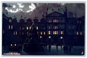 c1910 Liverpool The Exchange Liverpool By Moonlight Oilette Tuck Art Postcard 