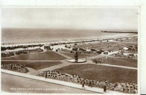 Scotland Postcard - Sea Front and Rock Gardens - Ayrshire - RP - Ref TZ4898