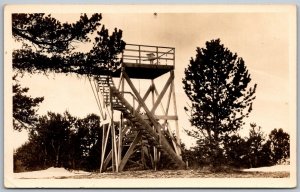 Laramie Wyoming 1930s RPPC Real Photo Postcard Lookout Tower Observatory