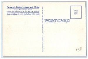 c1940's Pensacola Motor Lodges & Motel Restaurant Pensacola Florida FL Postcard