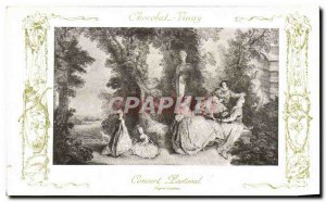 Old Postcard Fancy Chocolate Advertisement Vinay Pastoral Concert Lancret