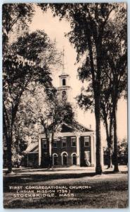 STOCKBRIDGE, Massachusetts  MA    FIRST CONGREGATIONAL CHURCH     Postcard