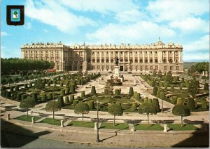 postcard Madrid, Spain - Orient Square and Royal Palace