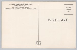 State View~St Lukes Methodist Hospital Patient Room~Cedar Rapids IA~Vintage PC