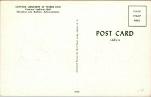 Vtg 1950s Catholic University of Puerto Rico Cardinal Spellman Hall PR Postcard