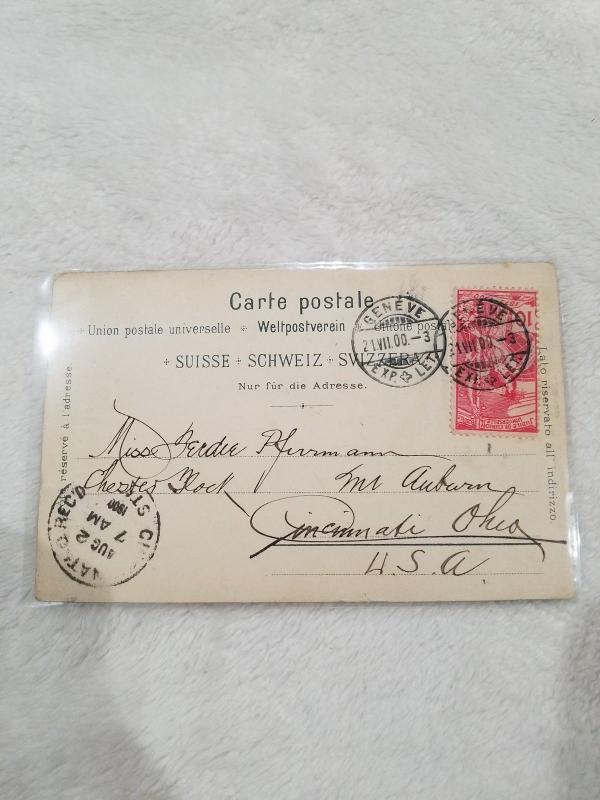 Antique Postcard entitled Souvenir of Geneve - Geneva, July 21, 1900 118 y/o