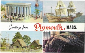 Split View Attractions Greetings from Plymouth Massachusetts