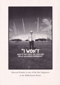 Millenium Dome Construction Worker Real Photo Campaign Poster Postcard