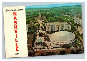 Vintage 1960's Photo Postcard Greetings From Nashville Tennessee - Aerial