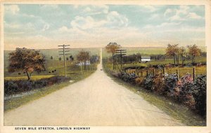 Seven Mile Stretch Lincoln Highway View Postcard Backing 