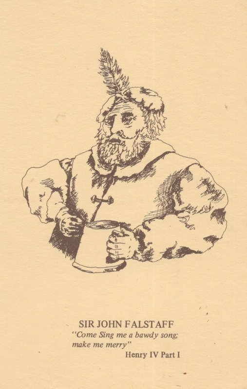 Sir John Falstaff in Shakespeare Play Henry VI Part 1 Postcard