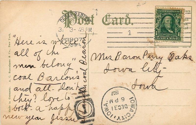 Cedar Rapids IA Surrounded by Greenery is Bear's Den in Bever Park~1907 Postcard