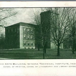 c1900s UDB Indianapolis, IN Winona Technical Institute Graphic Arts School A168