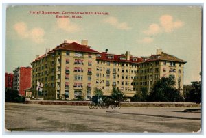 c1950's Hotel Somerset Commonwealth Avenue Building Carriage Boston MA Postcard
