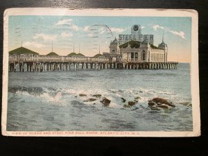 Vintage Postcard 1916 View of Ocean and Steel Pier Ball Room Atlanitc City NJ