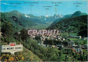 Postcard Modern Tourism Auvergne Mont Dore (1050 m) General view Puy de Sancy...